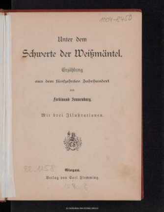 Unter dem Schwerte der Weissmäntel : Erzählung aus dem 15. Jahrhundert