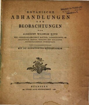 Botanische Abhandlungen und Beobachtungen
