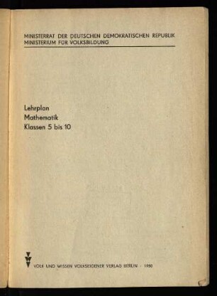 1980: Klassen 5 bis 10
