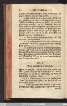 Kap. 4. Vom gutartigen Flußfieber.
