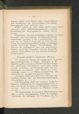5. Dementia paralytica, progressive Paralyse.