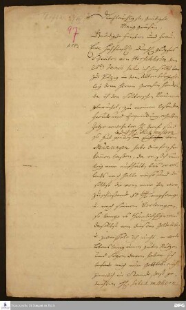 Brief von August Hermann Francke an Sophie Christiane v. Brandenburg-Bayreuth.