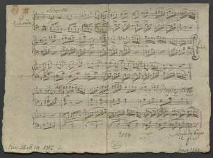 2 Keyboard pieces, pf - BSB Mus.Schott.Ha 1983-2 : [heading f. 1v, with red chalk:] 20 [with ink and crossed out with red chalk:] 19 [with ink:] Choix de Rond. &. Pol. p. M. Henkel.