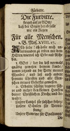 Die Fürbitte.