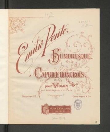Humoresque : pour violon avec accomp. de piano ; op. 3