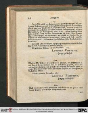 [Verordnungen 401-413]