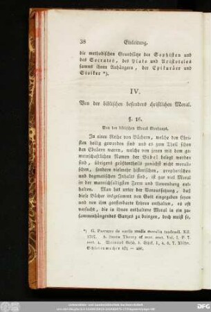 IV. Von der biblischen besonders christlichen Moral.