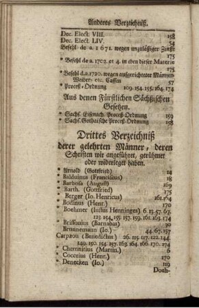 Drittes Verzeichniß derer gelehrten Männer, deren Schriften wir angeführet, gerühmet oder widerleget haben.
