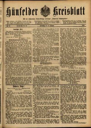 Ausgabe vom Dienstag, den 27. Januar 1914.