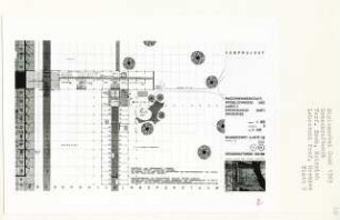 Großkraftwerk, Berlin-Hakenfelde (Diplomarbeit bei Bernhard Hermkes): Maschinenwerkstatt, Kesselschmiede, Lager 1, Grundriss Erdgeschoss 0.00, 1:200