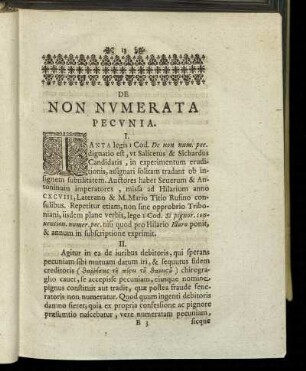 De Non Numerata Pecunia.