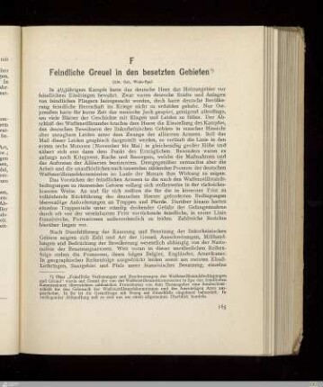 F. Feindliche Greuel in den besetzten Gebieten