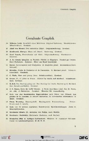 Gerahmte Graphik (Nr. 36-52)