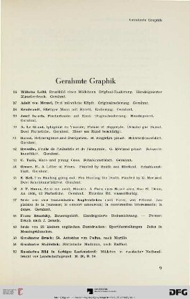 Gerahmte Graphik (Nr. 36-52)