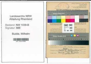 Entnazifizierung Wilhelm Budde , geb. 25.11.1901 (Schachtmeister)