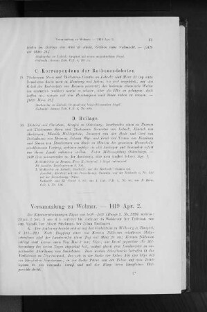 Versammlung zu Wolmar. - 1419 Apr. 2.