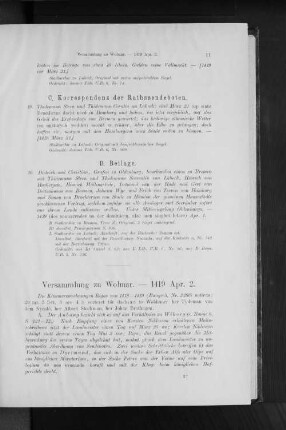 Versammlung zu Wolmar. - 1419 Apr. 2.