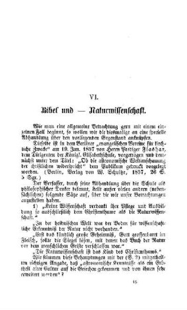Bibel und - Naturwissenschaft