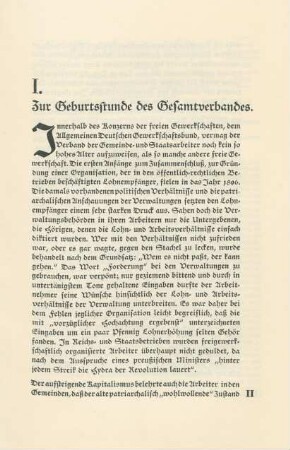 I. Zur Geburtsstunde des Gesamtverbandes.