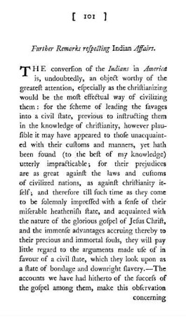 Further Remarks respecting Indian Affairs.