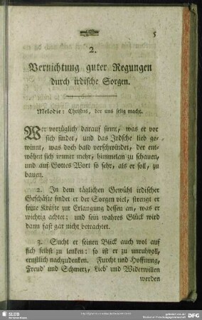2. Vernichtung guter Regungen durch irdische Sorgen