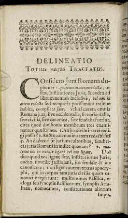 Delineatio Totius Hujus Tractatus.