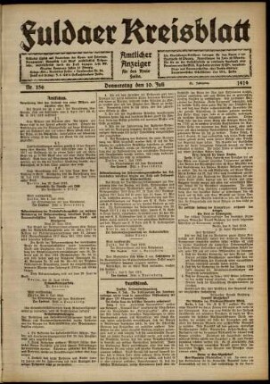 Ausgabe vom Donnerstag, den 10. Juli 1919.