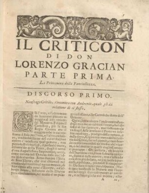Parte Prima. La Primauera della Fanciullezza.