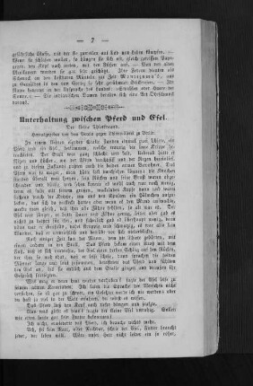 Unterhaltung zwischen Pferd und Esel.