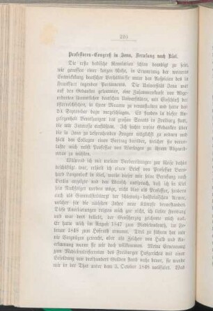 Professoren-Congreß in Jena, Berufung nach Kiel.