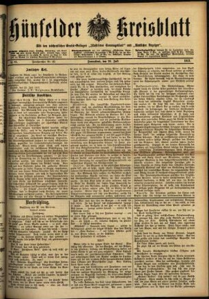 Ausgabe vom Samstag, den 26. Juli 1913.