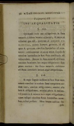 Titulus II. Ius Aequalitatis.
