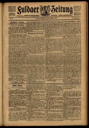 Dritte Ausgabe vom Samstag, den 30. März 1907.