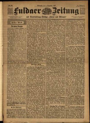 Erste Ausgabe vom Mittwoch, den 01. Dezember 1897.