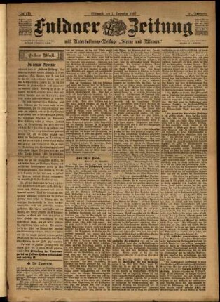 Erste Ausgabe vom Mittwoch, den 01. Dezember 1897.