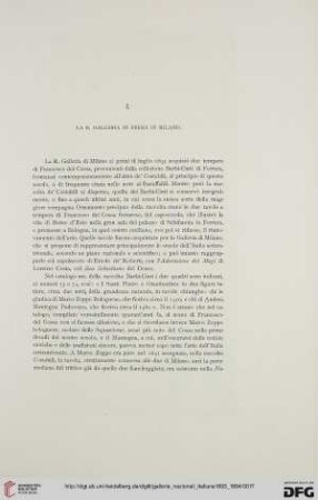1: La R. Galleria di Brera in Milano