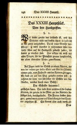 Das XXXIII Hauptstück. Von den Handgriffen.