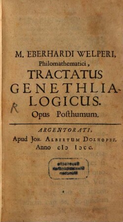 Tractatus Genethlialogicus