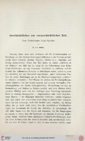 4: Geschichtliches aus vorgeschichtlicher Zeit : Neue Entdeckungen Luigi Pigorinis
