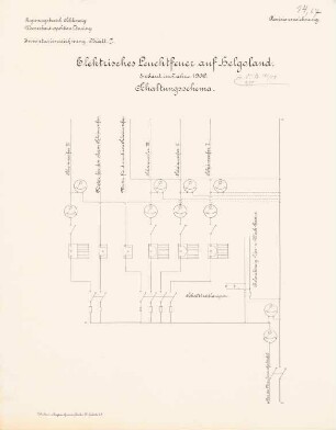 Elektrisches Leuchtfeuer, Helgoland: Schaltungsschema