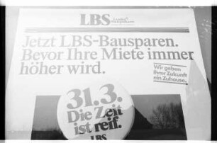 Kleinbildnegative: Bauspar-Plakat, Sparkasse, 1982