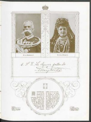 El rey Humberto I., La reina Margarita