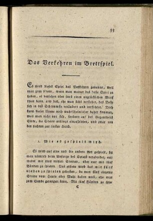 Das Verkehren im Brettspiel.