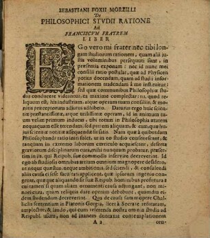 De philosophici studii ratione : ad Franciscum fratrem liber