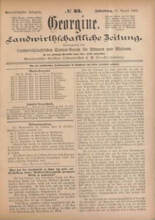 Einundsechzigster Jahrgang. No. 35. Insterburg, 31. August 1893.