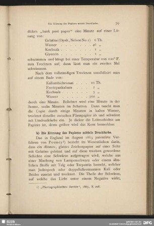h) Die Körnung des Papiers mittels Druckfarbe