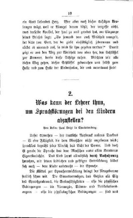 Was kann der Lehrer thun, um Sprachstörungen bei den Kindern abzustellen?