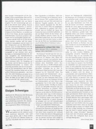 Holocaust: Eisiges Schweigen