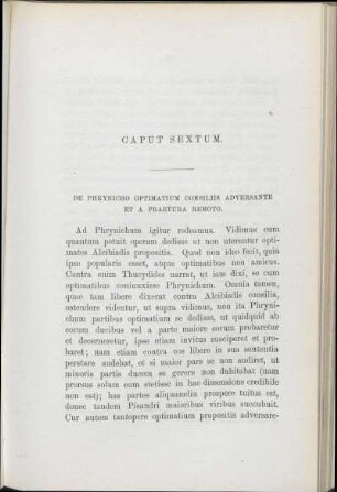 Caput Sextum. De Phrynicho Optimatium Consiliis Adversante Et A Praetura Remoto.