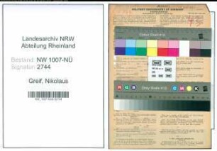 Entnazifizierung Nikolaus Greif , geb. 14.08.1898 (Maler)